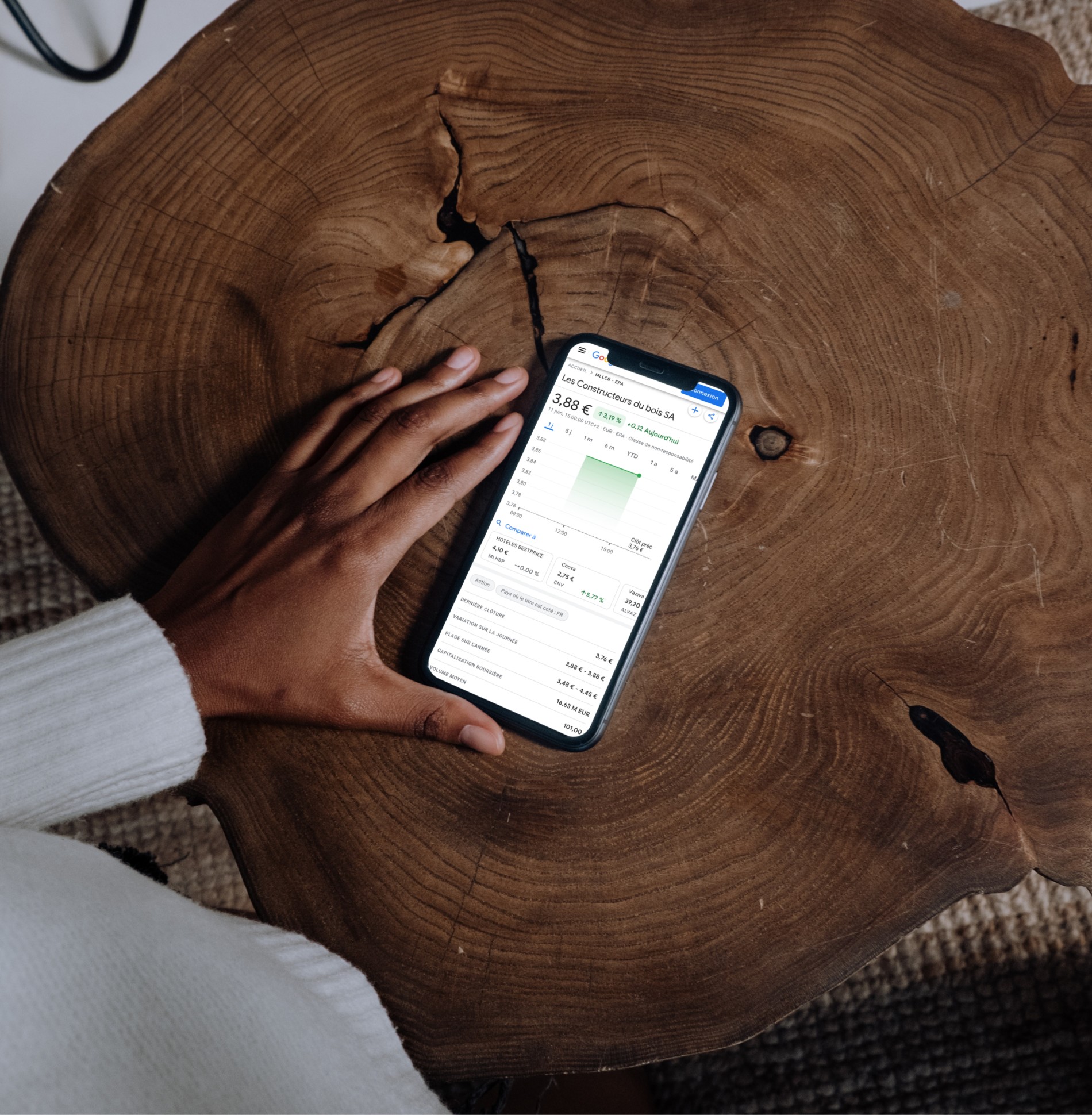 Mockuuups Iphone Mockup On Brown Wooden Center Table
