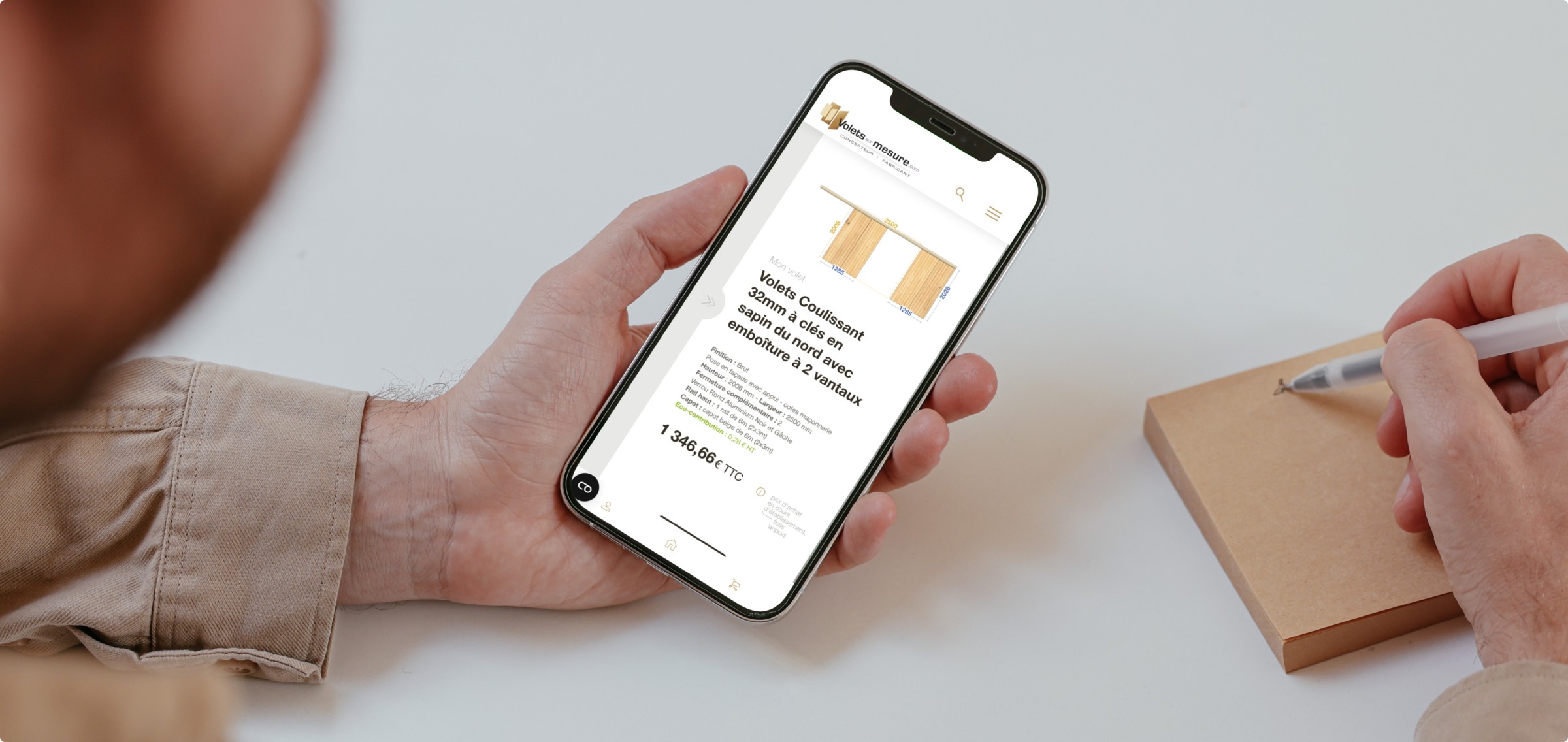 Mockuuups User Holding An Iphone And Writing Into A Sticky Note Mockup